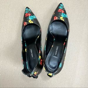 Nine West Maqui Pointy Toe Pumps, 10M, Floral